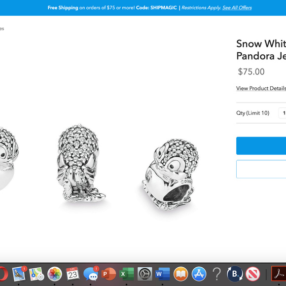 PANDORA Disney Snow White Murano, Apple & Owl Set - Picture 8 of 8